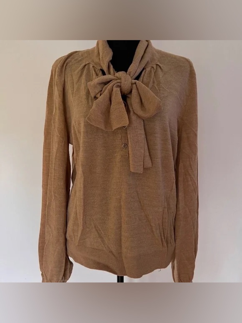 Moulinette Soeurs vêtements by Anthropologie Camel Sweater w Tie Size  NEW